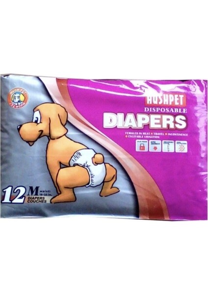 Yumuşak ve Konforlu Köpek Alt Tuvalet Bezi, 12'li, Orta Beden, Hijyenik Kullanım Sağlar