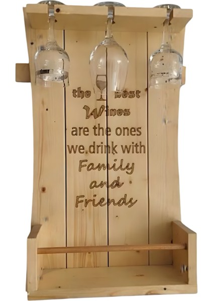 Şık Ahşap Dekoratif Şaraplık, Zarif ve Doğal Tasarım