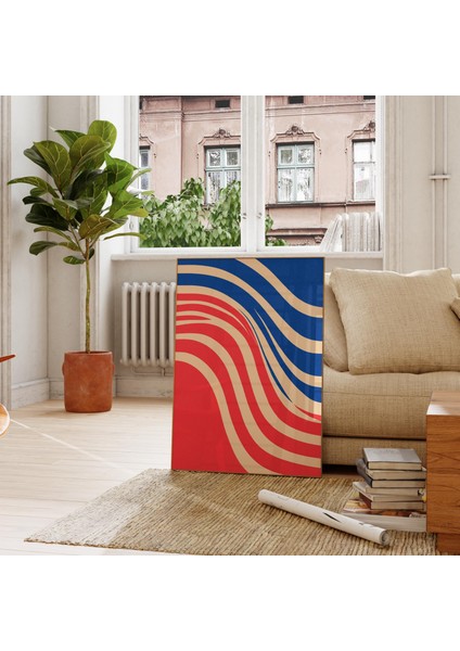 Kırmızı ve Mavi Dalgalı Soyut Sanat: Orta Yüzyıl Modern Dekoru (& Dosyalar) modelleri