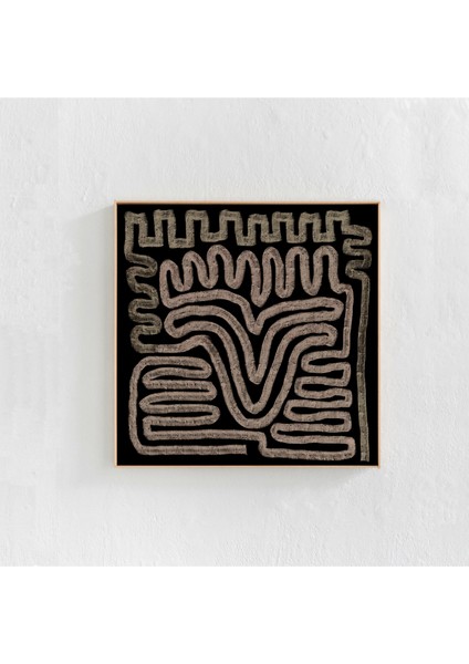 Soyut Kıvrımlı Çizgi Sanatı, Siyah ve Bej Sanatı