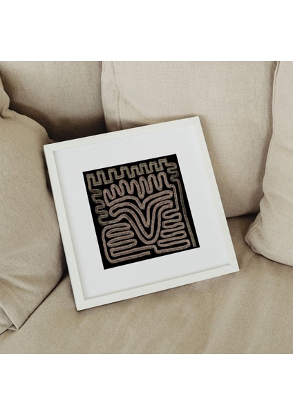 Soyut Kıvrımlı Çizgi Sanatı, Siyah ve Bej Sanatı fiyatları