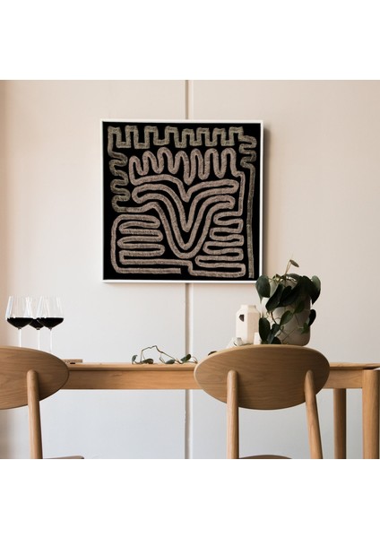 Soyut Kıvrımlı Çizgi Sanatı, Siyah ve Bej Sanatı modelleri