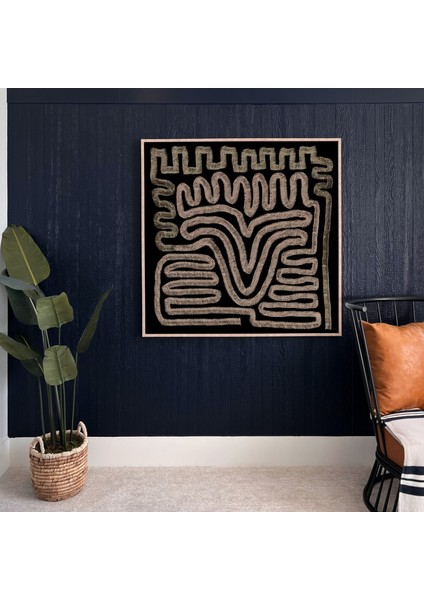 Soyut Kıvrımlı Çizgi Sanatı, Siyah ve Bej Sanatı indirimleri