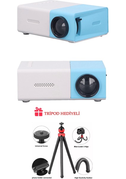 Taşınabilir 1080P Hd Mini Projektör, Yüksek Kaliteli Film ve Sinema Deneyimi