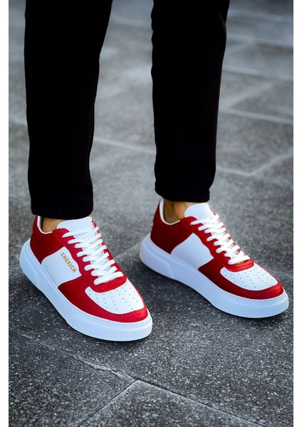Kenton Bağcıklı Kalın Taban Erkek Sneaker Beyaz Kırmızı fiyatları