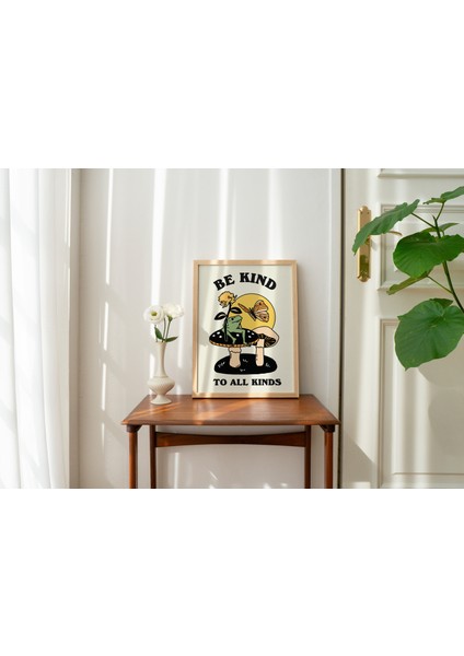 Retro Kurbağa ve Kelebek Oda Dekoru, Çiçek ve Mantar Poster Baskısı, A3 A4 A2 Baskılar modelleri