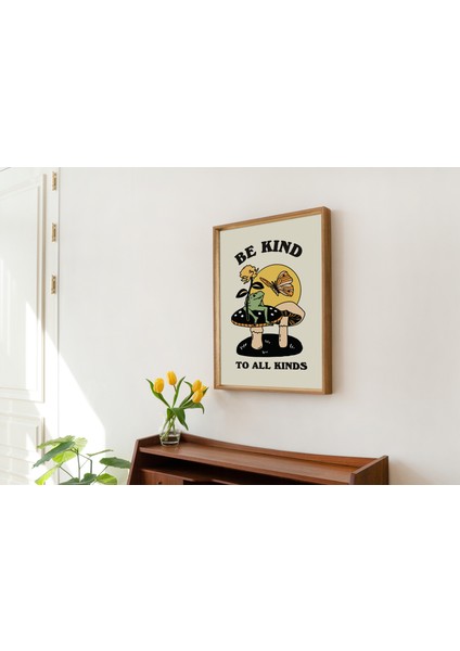 Retro Kurbağa ve Kelebek Oda Dekoru, Çiçek ve Mantar Poster Baskısı, A3 A4 A2 Baskılar fırsatları