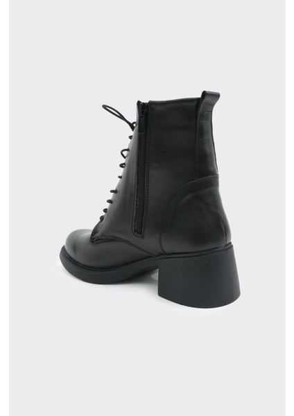 Hakiki Deri Bağcıklı Fermuarlı Kadın Bot modelleri