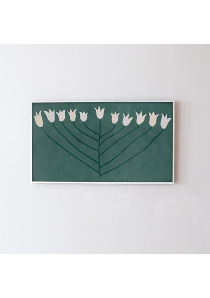 Modern Samsung Frame Tv Sanatı - Yeşil Çiçekli Bahar Dekoru. Samsung Frame Tv Için Çiçek Sanatı 16:9 Çiçek Sanatı