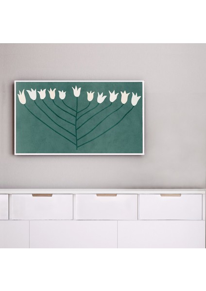 Modern Samsung Frame Tv Sanatı - Yeşil Çiçekli Bahar Dekoru. Samsung Frame Tv Için Çiçek Sanatı 16:9 Çiçek Sanatı modelleri
