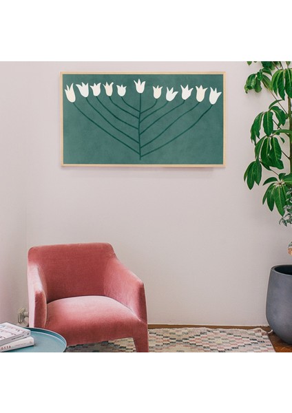 Modern Samsung Frame Tv Sanatı - Yeşil Çiçekli Bahar Dekoru. Samsung Frame Tv Için Çiçek Sanatı 16:9 Çiçek Sanatı indirimleri