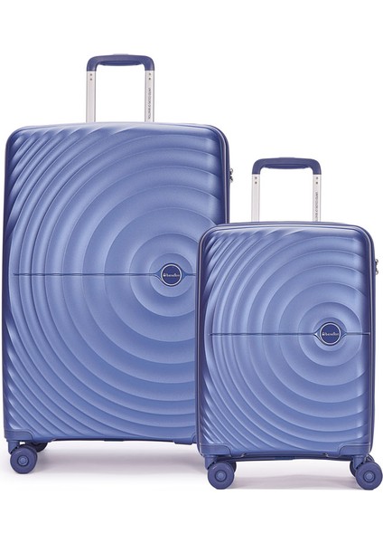 Benetton 2'li Set Büyük ve Kabin Boy %100 Polipropilen Valiz Mavi 14BNT8002