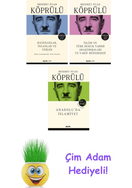 Mehmet Fuad Köprülü 3 Kitap Seti + Çim Adam Hediye