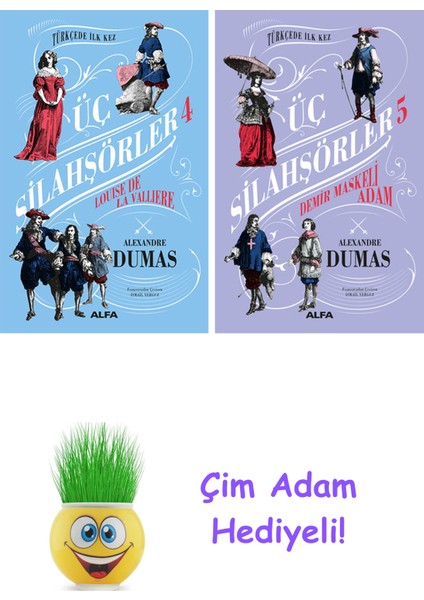 Alexandre Dumas 2 Kitap Seti + Çim Adam Hediye