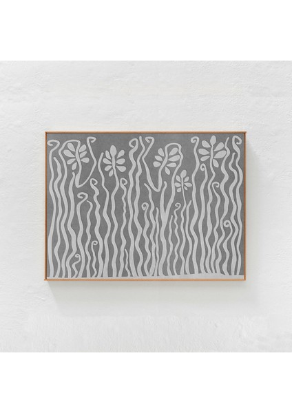 Scandi Boho Sanatı: Gri Nötr Tonlu Soyut, Şık Bitki Posteri, Eklektik Duvar Sanatı