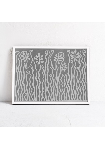 Scandi Boho Sanatı: Gri Nötr Tonlu Soyut, Şık Bitki Posteri, Eklektik Duvar Sanatı fiyatları