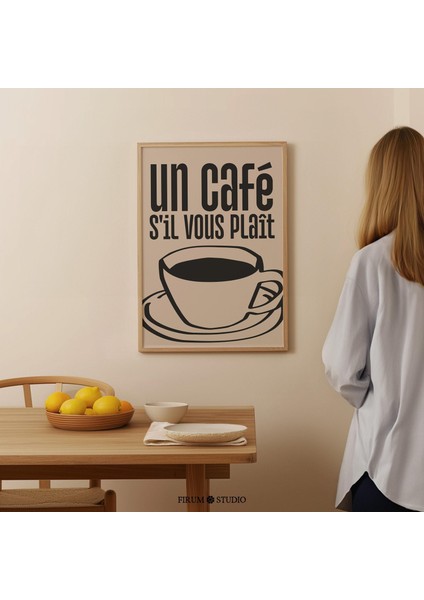 Un Cafe S'ıl Vous Örgü Duvar Sanatı, Fransız Mutfağı Estetik Duvar Dekoru