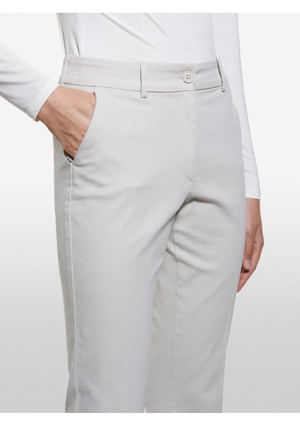 Streç Pamuklu Arkası Biyeli Cepli Pantolon Kadın Pembe Pantolon - 325A49MALE02X fırsatları