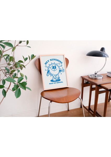 Güneş Retro Karakter Duvar Dekoru, Retro Söz Duvarı, Vintage Sanat indirimleri