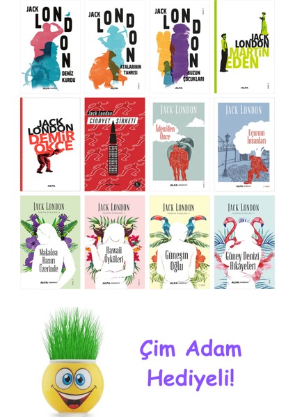 Jack London 12 Kitap Seti + Çim Adam Hediye