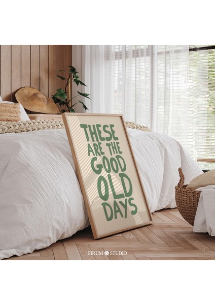 Bunlar Eski Güzel Günler Retro Alıntı Duvar Sanatı, Vintage Sönük Yeşil Poster fiyatları