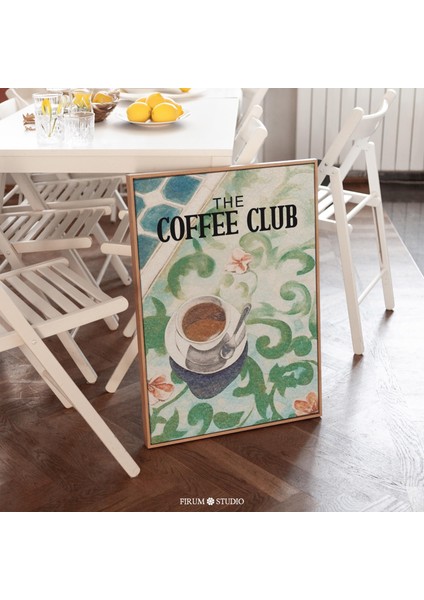 Kahve Kulübü, Vintage Trend Sanat, Duvar Sanatı, Kahve Kulübü Posteri, Italyan Kahvesi