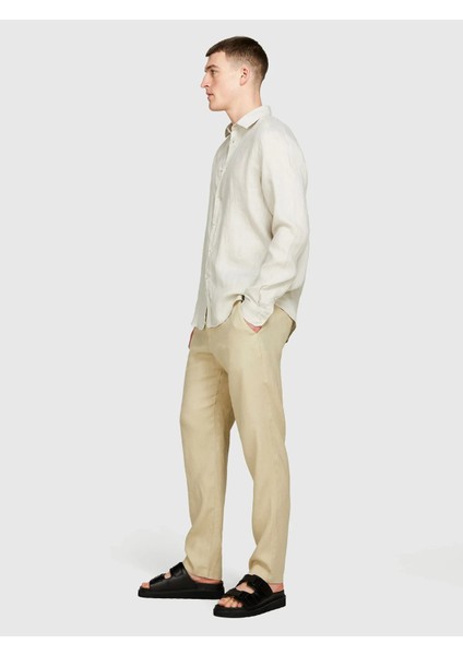 %100 Keten Regular Fit Gömlek Erkek Bej Gömlek - 325P5BKUSQ029 fiyatları