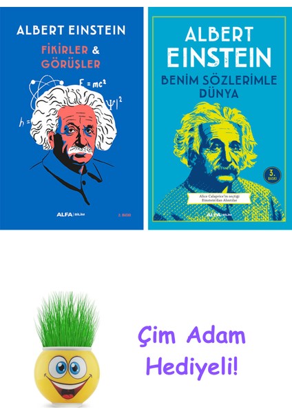 Albert Einstein 2 Kitap Seti + Çim Adam Hediye