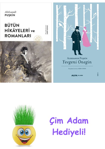 Aleksandr Sergeyeviç Puşkin 2 Kitap Seti + Çim Adam Hediye