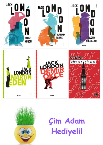 Jack London 6 Kitap Seti + Çim Adam Hediye