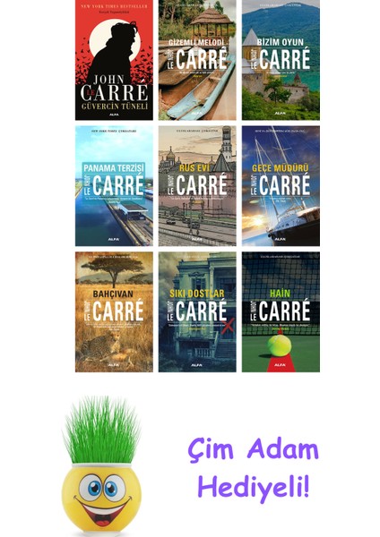 John Le Carre 9 Kitap Seti + Çim Adam Hediye