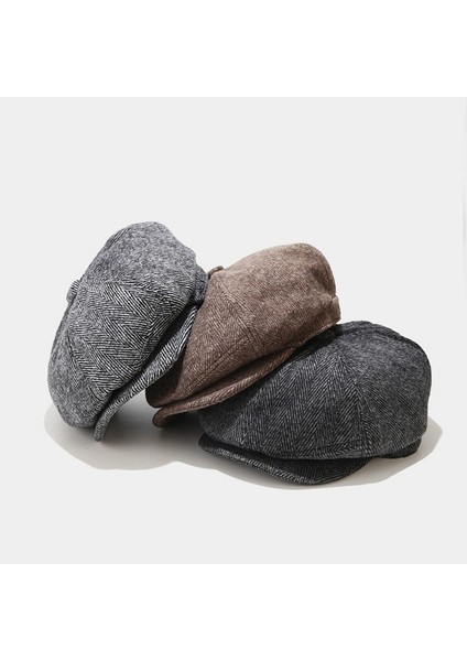 Standart Kışlık Yün Ingiliz Kasket Dökümlü Peaky Blinders Kasket Balıksırtı Kasket Arkası Lastikli fiyatları