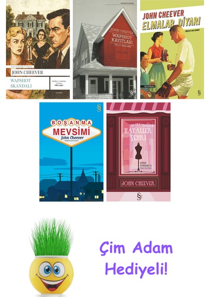 John Cheever 5 Kitap Seti + Çim Adam Hediye