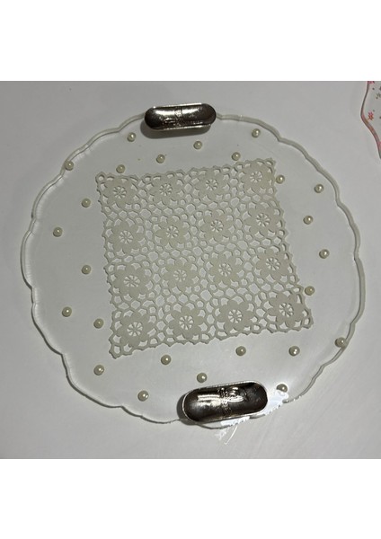 Dantelli Şeffaf Epoksi Tepsi Serisi (El Işi Dantel Detaylı - 30 Cm) fırsatları