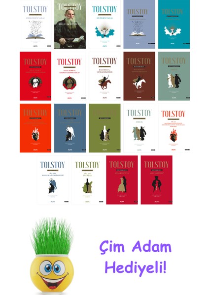 Lev Nikolayeviç Tolstoy 19 Kitap Seti + Çim Adam Hediye