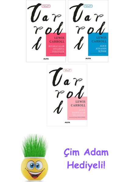 Lewis Carrol 3 Kitap Seti + Çim Adam Hediye