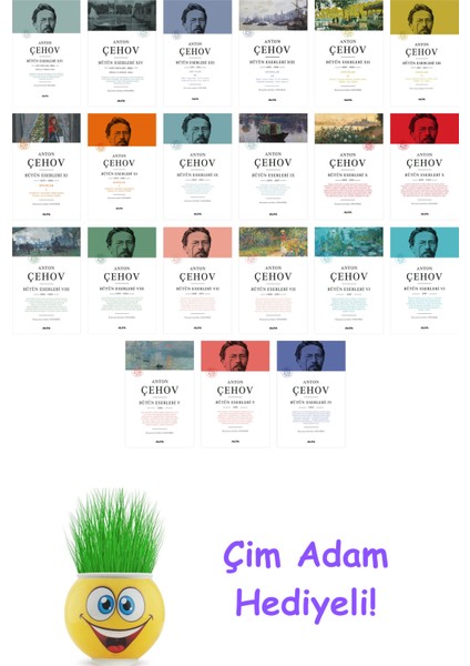 Anton Pavloviç Çehov 21 Kitap Seti + Çim Adam Hediye