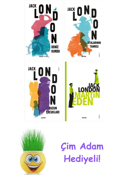 Jack London 4 Kitap Seti + Çim Adam Hediye