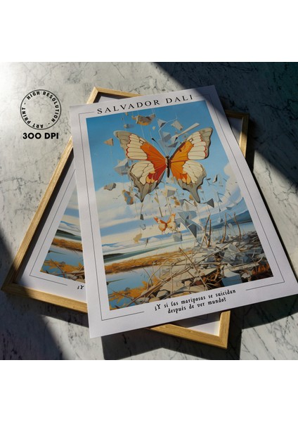 Salvador Dali Kelebek Duvar Kağıdı, Dali Duvar Sanatı, Ünlü Sanatçı Baskıları modelleri