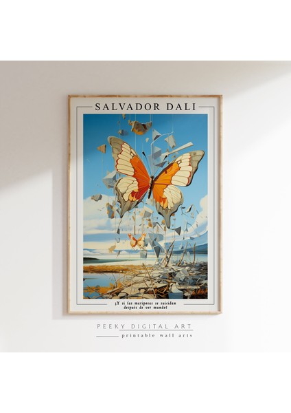 Salvador Dali Kelebek Duvar Kağıdı, Dali Duvar Sanatı, Ünlü Sanatçı Baskıları