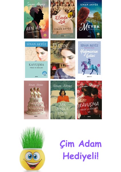 Sinan Akyüz 9 Kitap Seti + Çim Adam Hediye