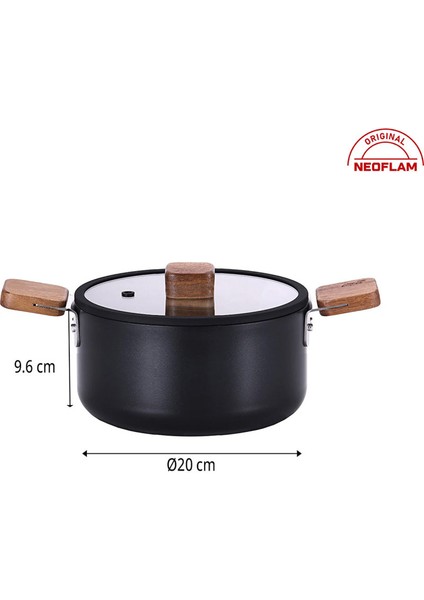 Bien Black Indüksiyonlu 20 cm Tencere Akasya Ağacı Sap ve Kulplu fırsatları