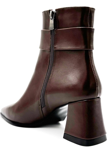 Santa Toka Detaylı Topuklu Kadın Bot Kahve modelleri