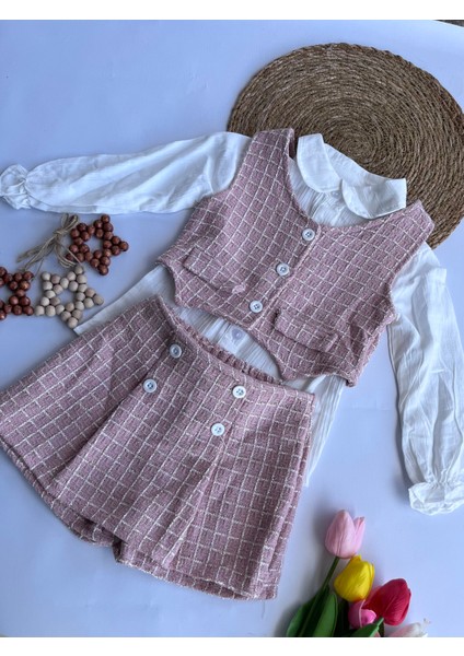 Kız Çocuk Şort Etek Takım