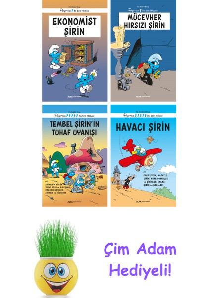 Peyo 4 Kitap Seti + Çim Adam Hediye