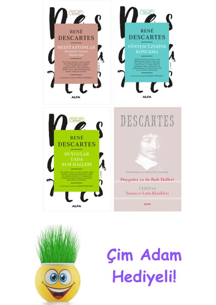 Rene Descartes 4 Kitap Seti + Çim Adam Hediye