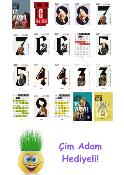 Umberto Eco 20 Kitap Seti + Çim Adam Hediye