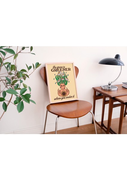 Retro Çiçekler Duvar Sanatı, Pozitiflik Sözü, Kişisel Bakım Posteri, Ruh Sağlığı Baskısı modelleri