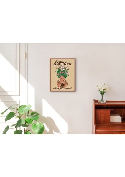 Retro Çiçekler Duvar Sanatı, Pozitiflik Sözü, Kişisel Bakım Posteri, Ruh Sağlığı Baskısı