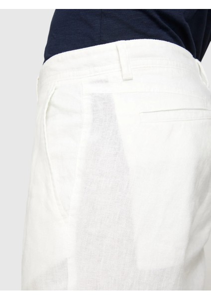 %100 Keten Slim Fit Bermuda Şort Erkek Beyaz Şort - 325P4AGHS9010 indirimleri